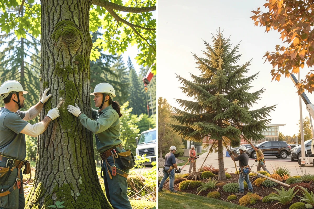 Utility line clearance pruning in Covington, King County, WA - Assess canopy condition and pruning objectives