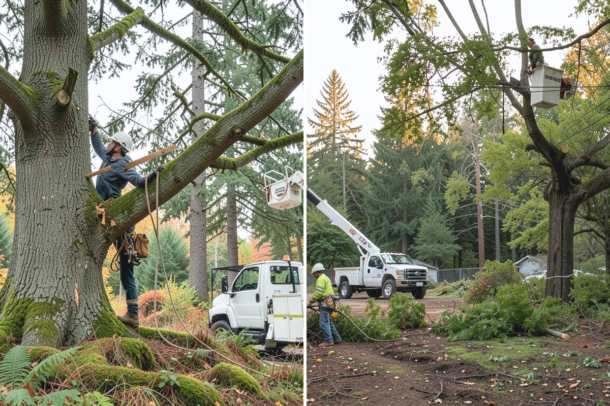 Utility line clearance pruning in Des Moines, King County, WA - Assess canopy condition and pruning objectives
