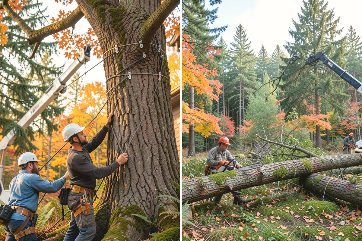 Utility line clearance pruning in Duvall, King County, WA - Assess canopy condition and pruning objectives
