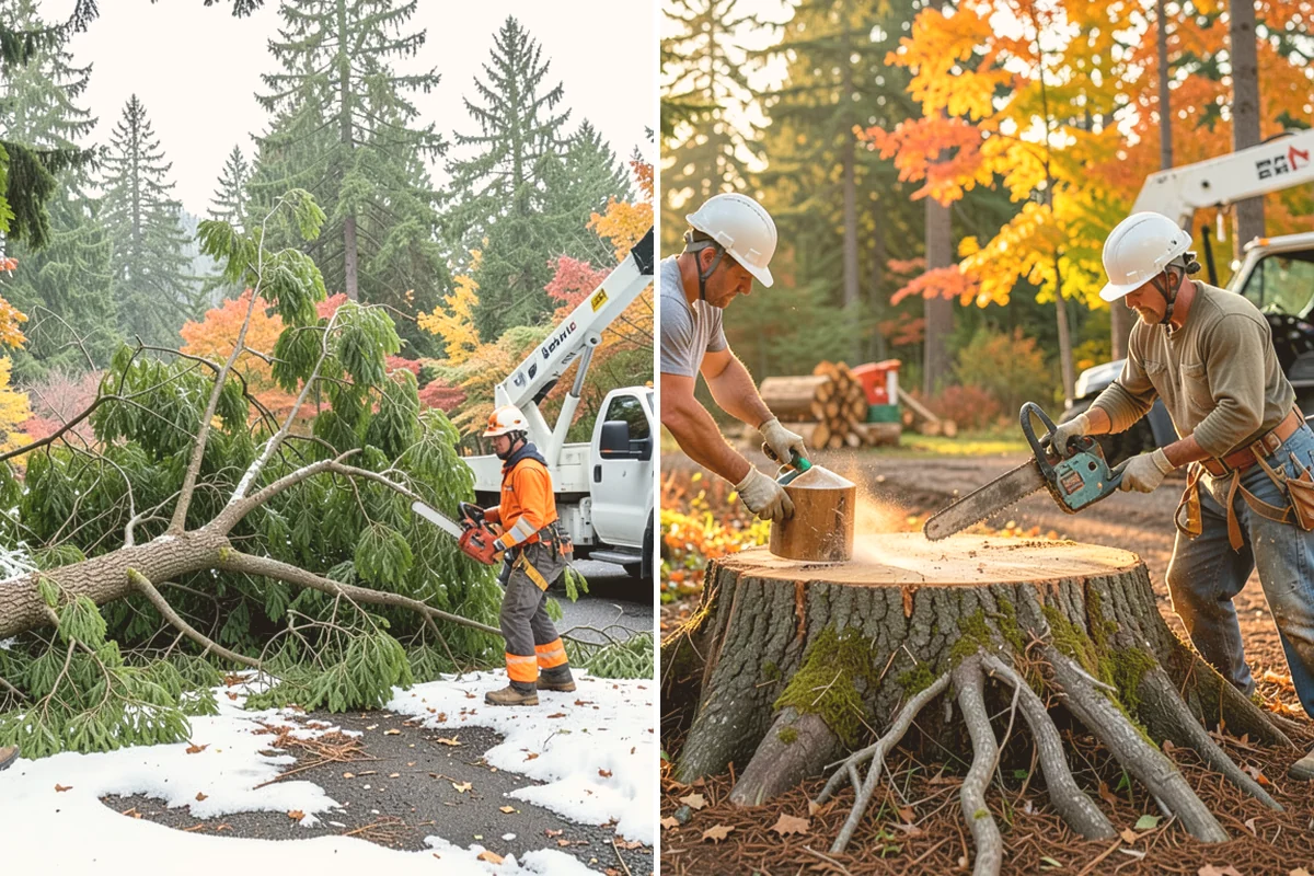 Utility line clearance pruning in Edmonds, Snohomish County, WA - Assess canopy condition and pruning objectives