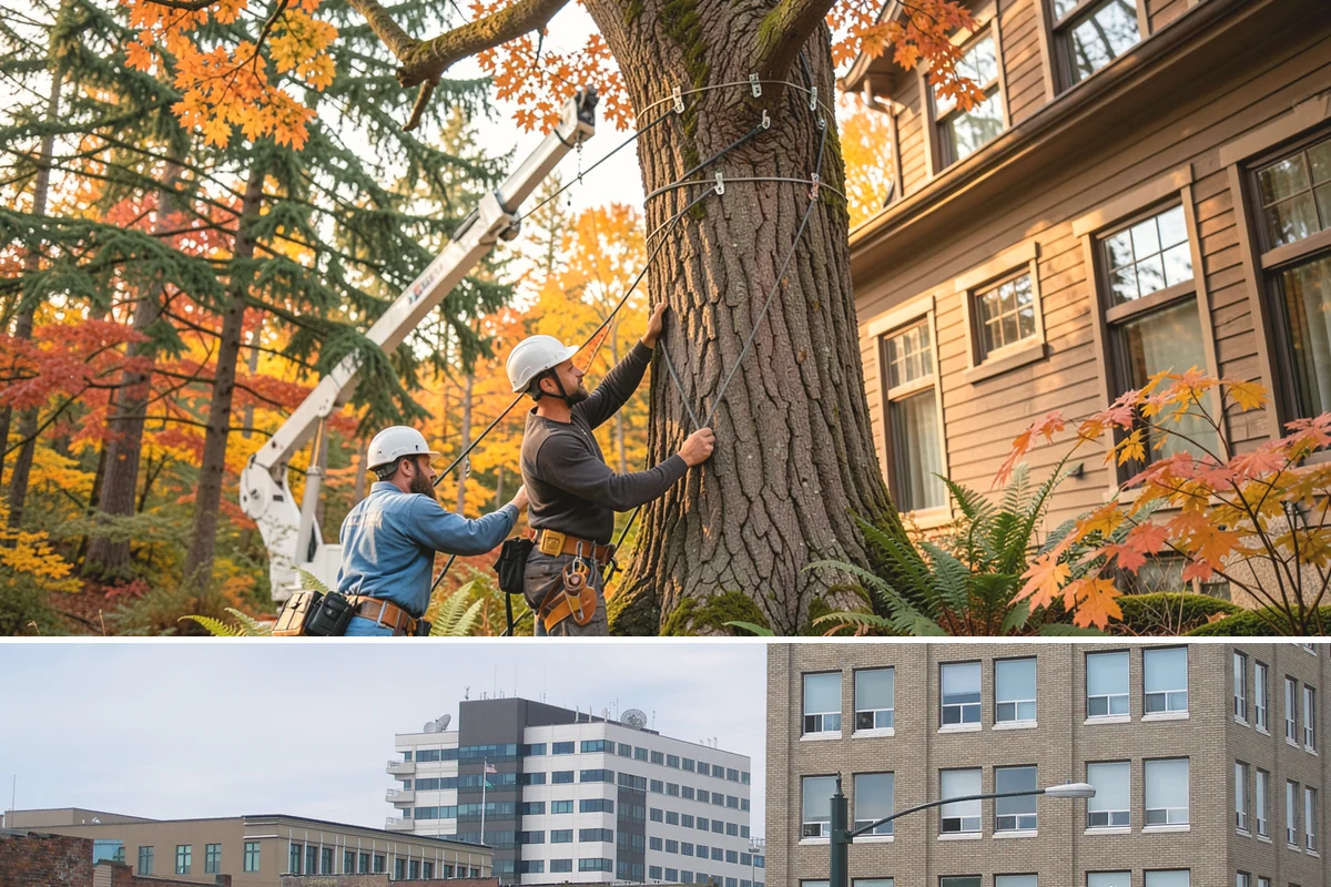 Utility line clearance pruning in Everett, Snohomish County, WA - Work should follow recognized arboricultural standards matched to specific species timing sensitivities within the Puget Sound...