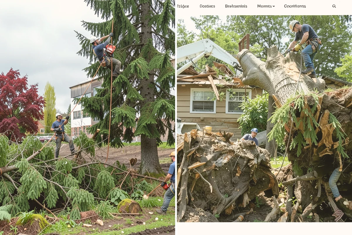 Utility line clearance pruning in Fife, Pierce County, WA - Assess canopy condition and pruning objectives