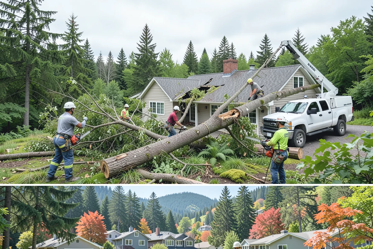 Utility line clearance pruning in Fircrest, Pierce County, WA - Work should follow recognized arboricultural standards matched to specific species timing sensitivities within the Puget Sound...