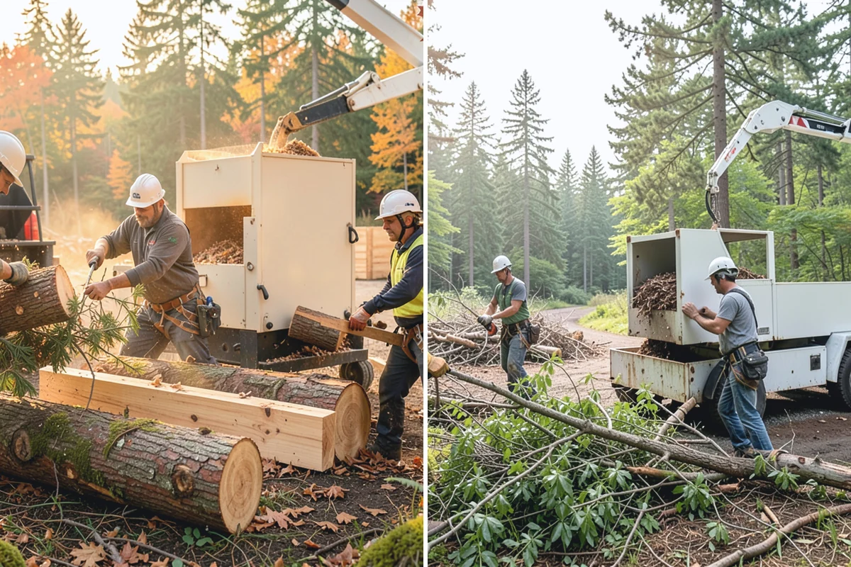 Utility line clearance pruning in Granite Falls, Snohomish County, WA - Assess canopy condition and pruning objectives