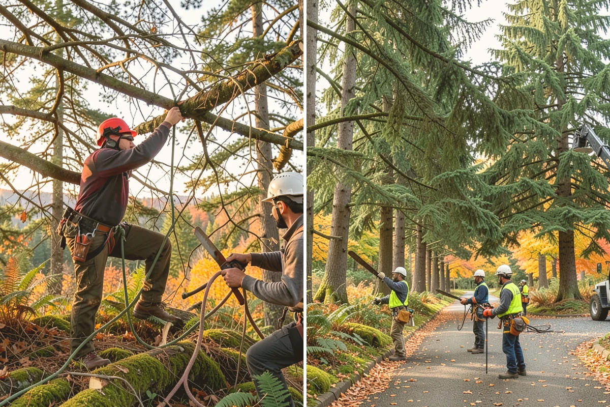 Utility line clearance pruning in Index, Snohomish County, WA - Assess canopy condition and pruning objectives