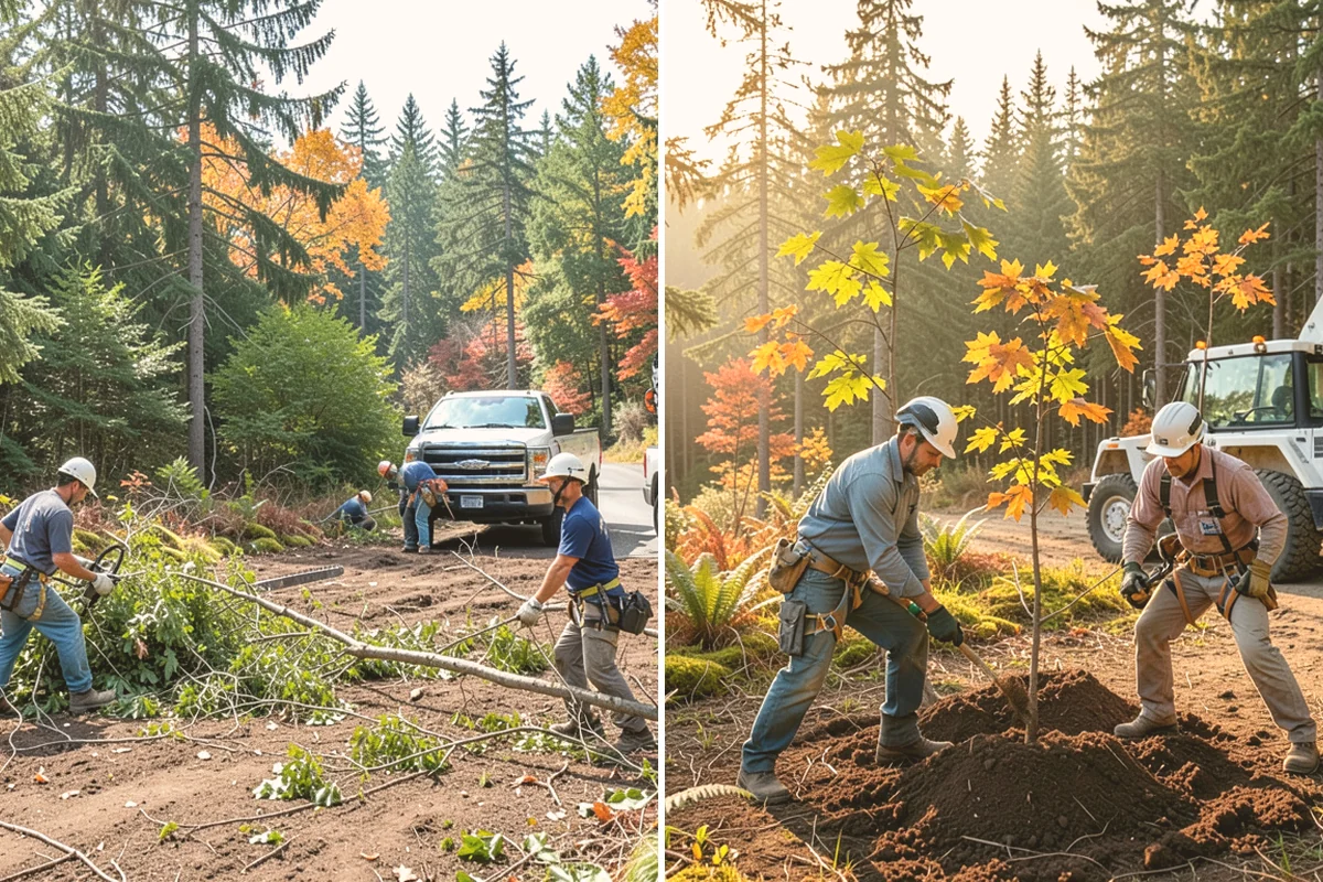 Utility line clearance pruning in Kirkland, King County, WA - Assess canopy condition and pruning objectives