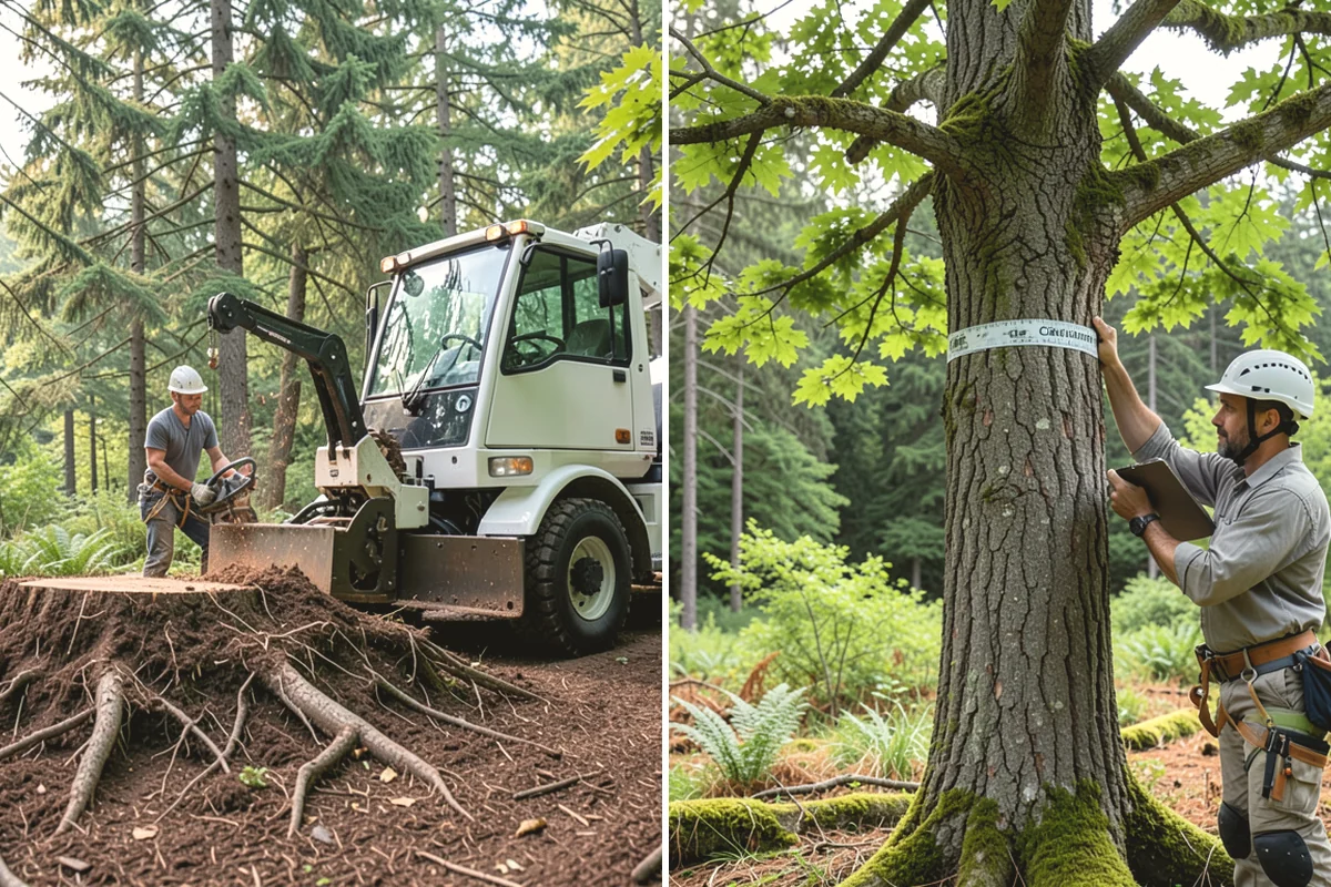 Utility line clearance pruning in Lake Stevens, Snohomish County, WA - Assess canopy condition and pruning objectives