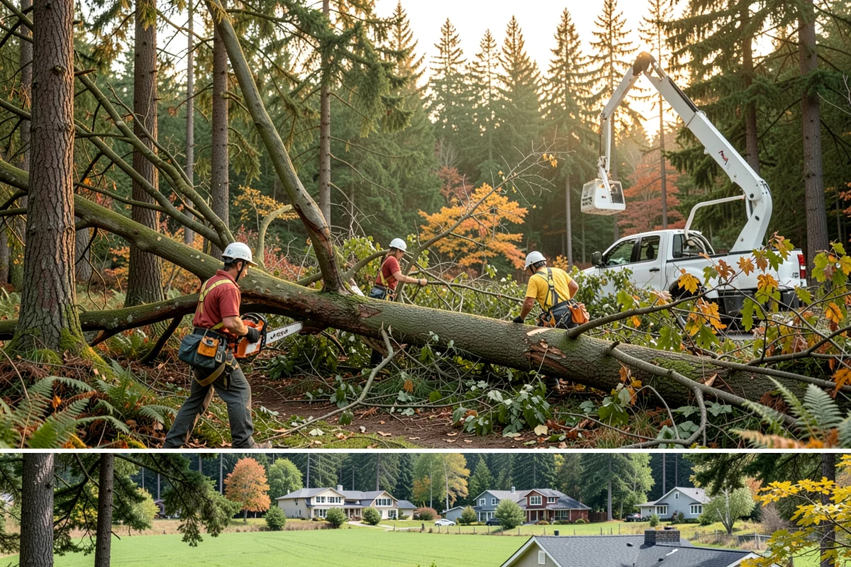 Utility line clearance pruning in Lyman, Skagit County, WA - Work should follow recognized arboricultural standards matched to specific species timing sensitivities within the Puget Sound...