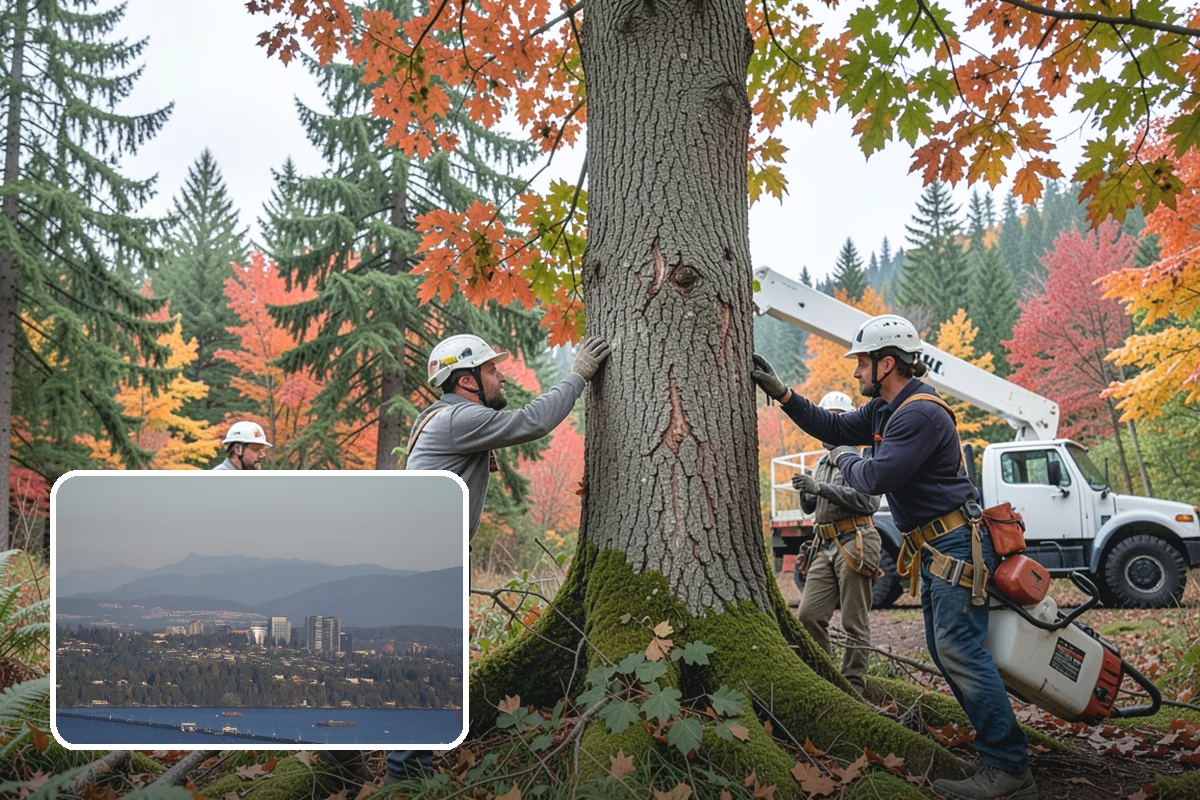 Utility line clearance pruning in Medina, King County, WA - Improves tree structure, health, and appearance