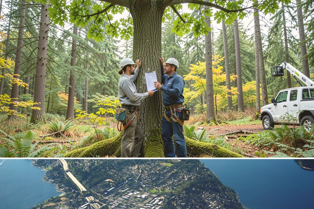 Utility line clearance pruning in Mercer Island, King County, WA - Work should follow recognized arboricultural standards matched to specific species timing sensitivities within the Puget Sound...
