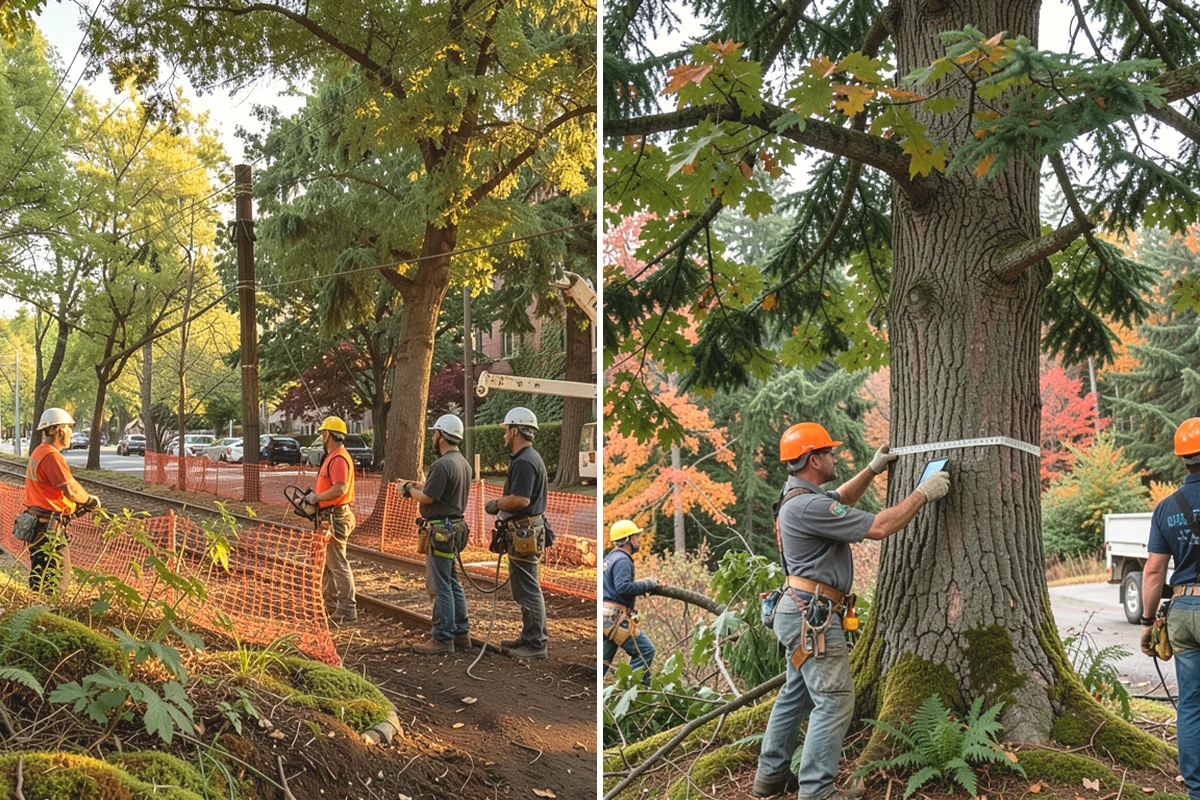 Utility line clearance pruning in Monroe, Snohomish County, WA - Assess canopy condition and pruning objectives