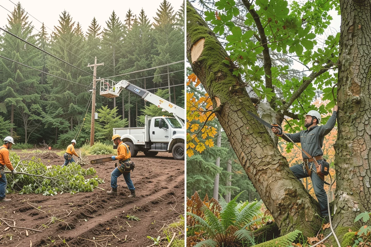 Utility line clearance pruning in Mount Vernon, Skagit County, WA - Assess canopy condition and pruning objectives