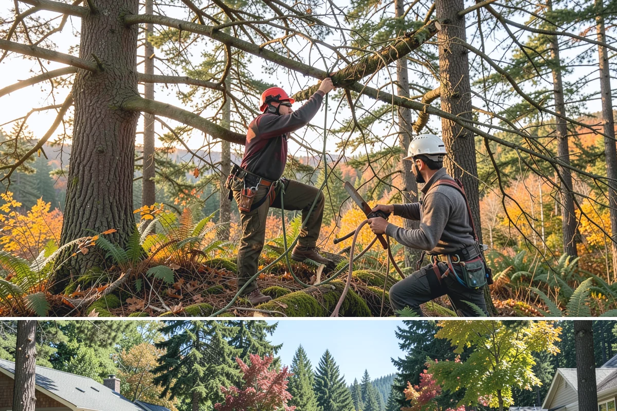 Utility line clearance pruning in Orting, Pierce County, WA - Work should follow recognized arboricultural standards matched to specific species timing sensitivities within the Puget Sound...