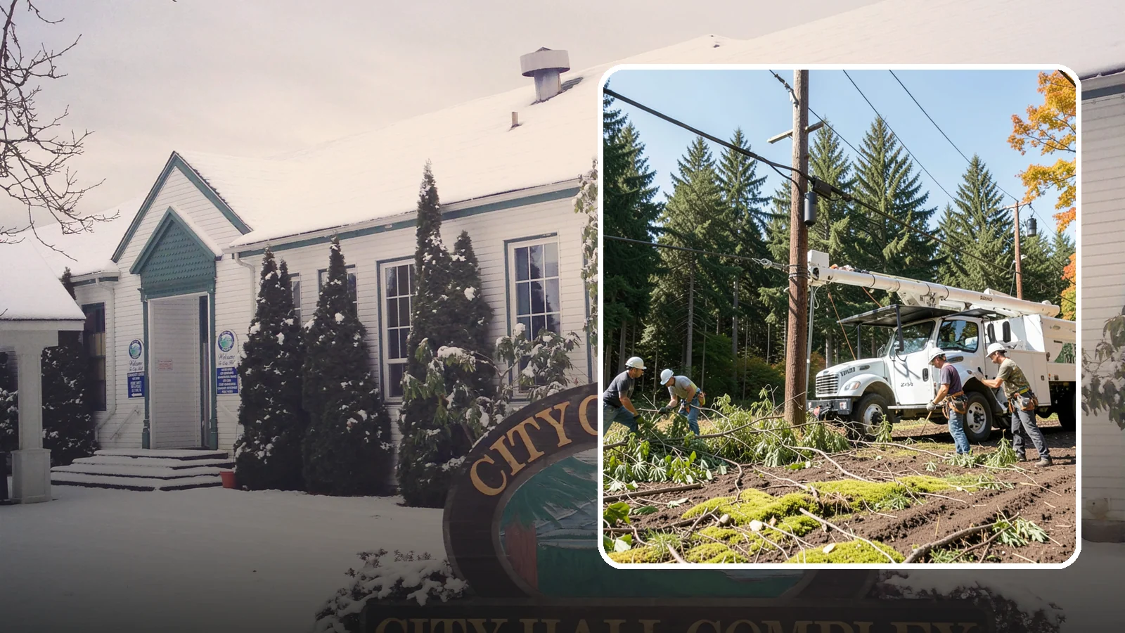 Utility line clearance pruning in Pacific, King County, WA - Pruning to maintain safe clearance between trees and utility lines.