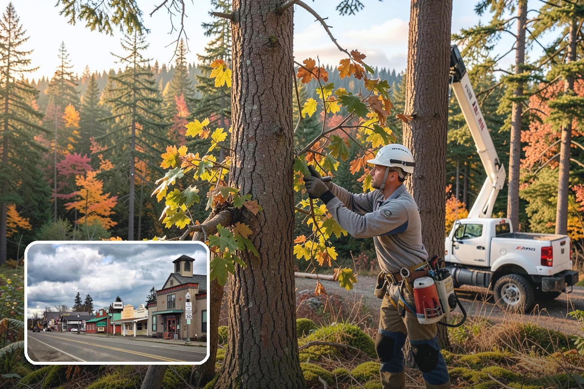 Utility line clearance pruning in Roy, Pierce County, WA - Improves tree structure, health, and appearance