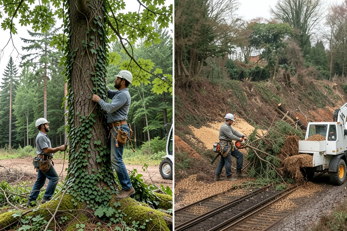 Utility line clearance pruning in Shoreline, King County, WA - Assess canopy condition and pruning objectives