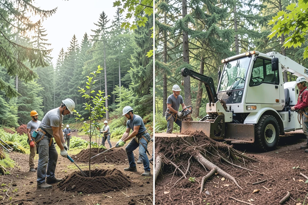 Utility line clearance pruning in Skykomish, King County, WA - Assess canopy condition and pruning objectives