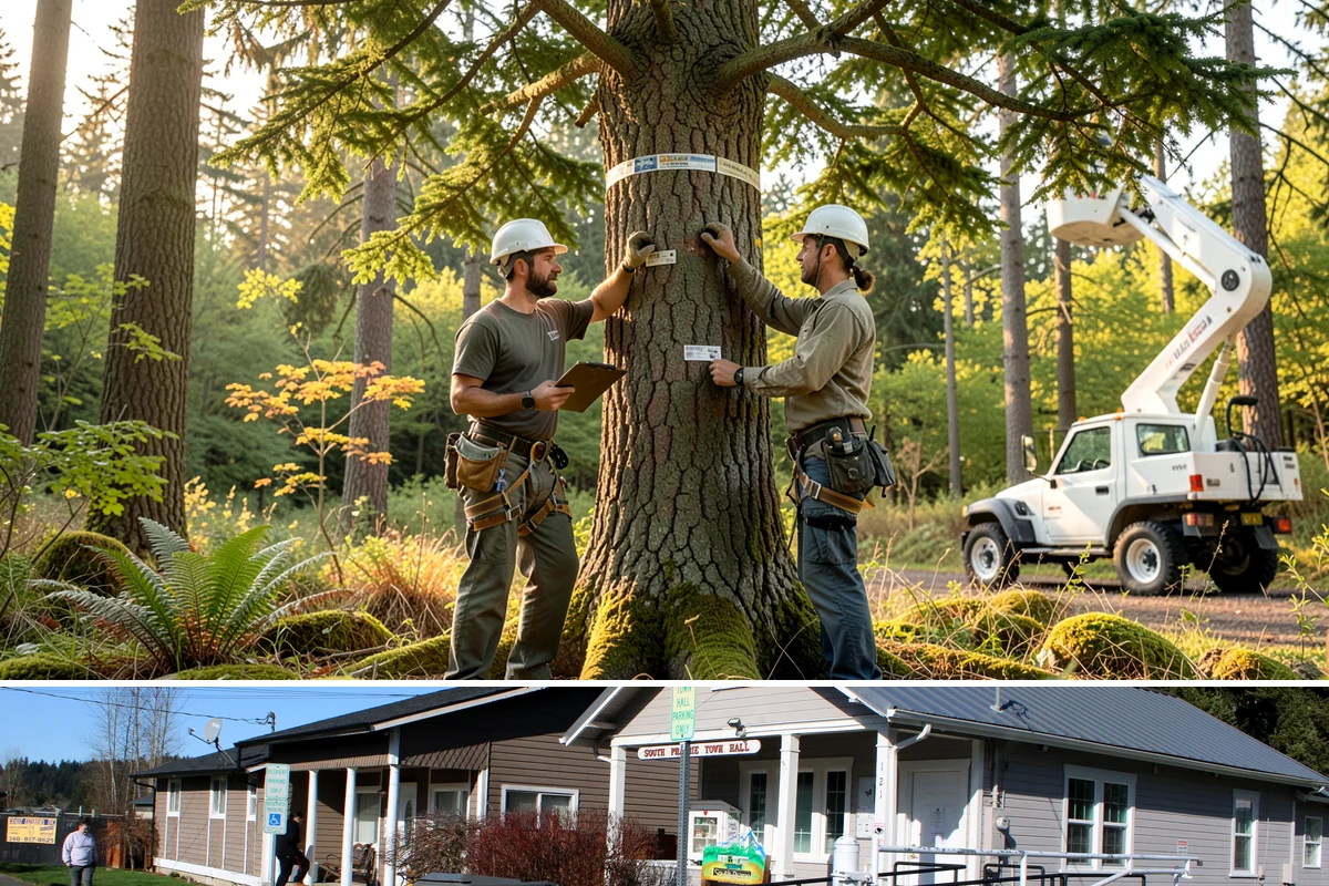 Utility line clearance pruning in South Prairie, Pierce County, WA - Work should follow recognized arboricultural standards matched to specific species timing sensitivities within the Puget Sound...