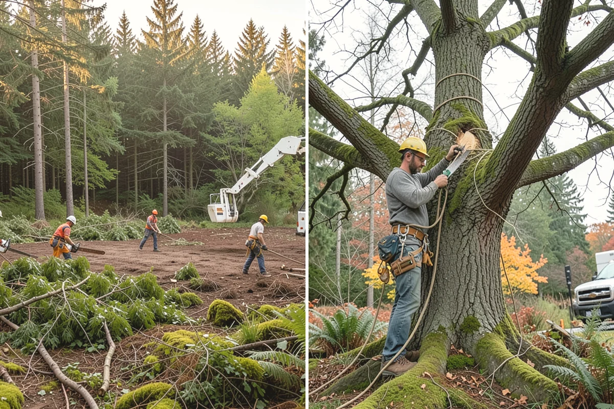 Utility line clearance pruning in Steilacoom, Pierce County, WA - Assess canopy condition and pruning objectives