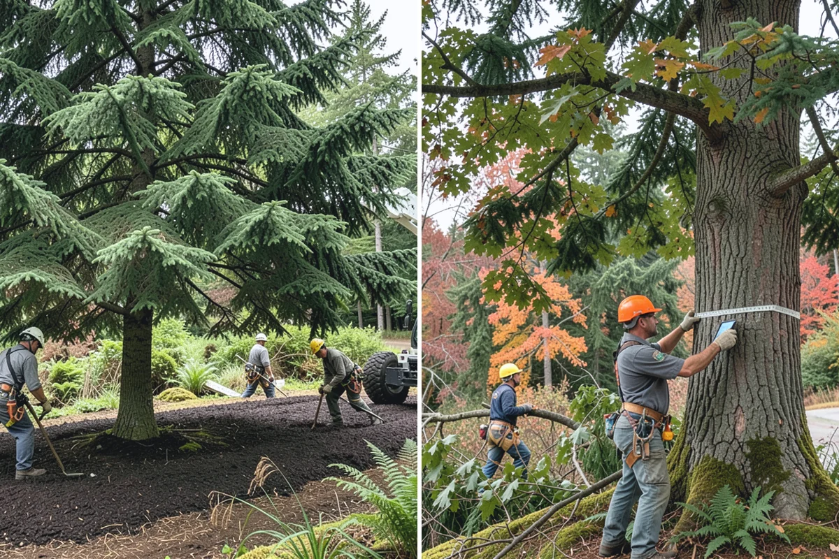Utility line clearance pruning in Wilkeson, Pierce County, WA - Assess canopy condition and pruning objectives