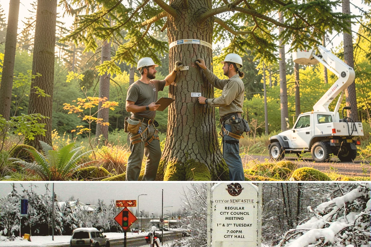 Utility Vegetation Management in Newcastle, King County, WA - Work can generally proceed year-round in the Puget Sound climate but must be paused during wet seasons to prevent equipment...