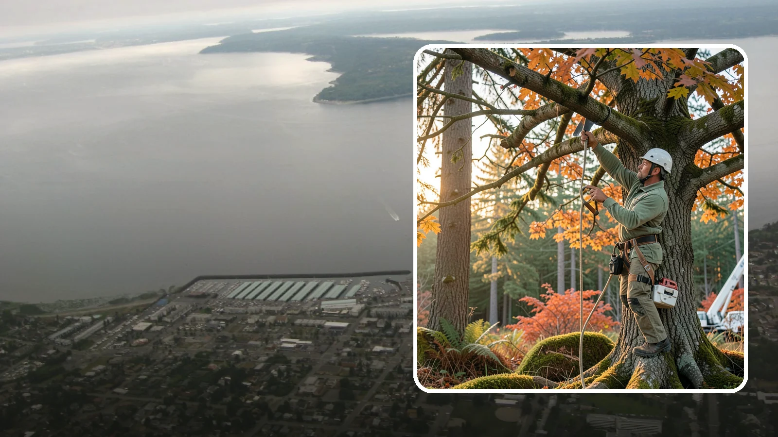 View Enhancement Pruning in Des Moines, King County, WA - Selective pruning to open or improve a view while protecting tree health.