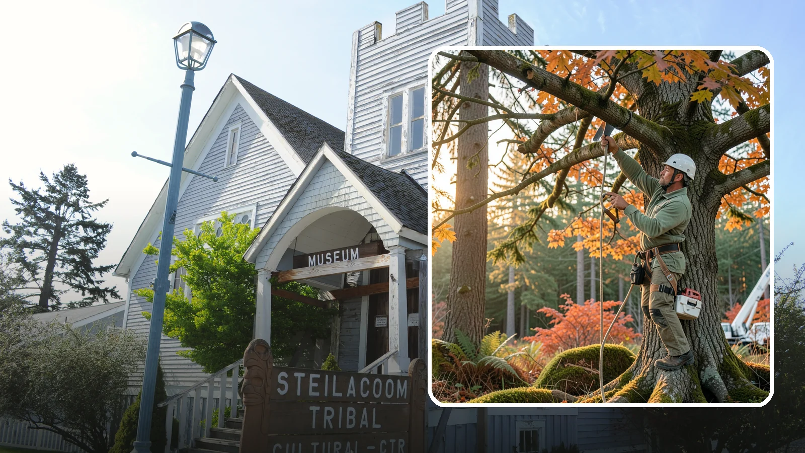 View Enhancement Pruning in Steilacoom, Pierce County, WA - Selective pruning to open or improve a view while protecting tree health.