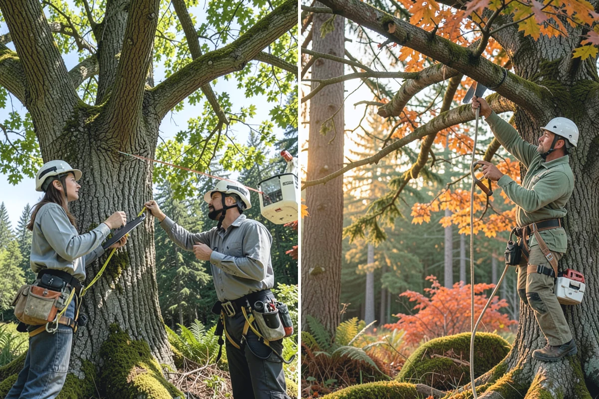 Vista pruning in Beaux Arts Village, King County, WA - Assess canopy condition and pruning objectives