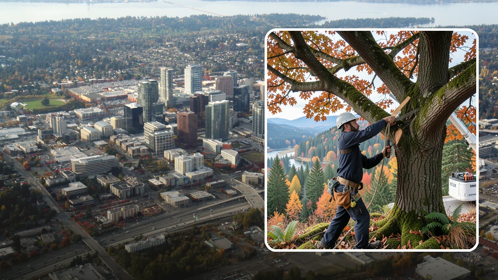 Vista pruning in Bellevue, King County, WA - Selective pruning to open or improve a view.