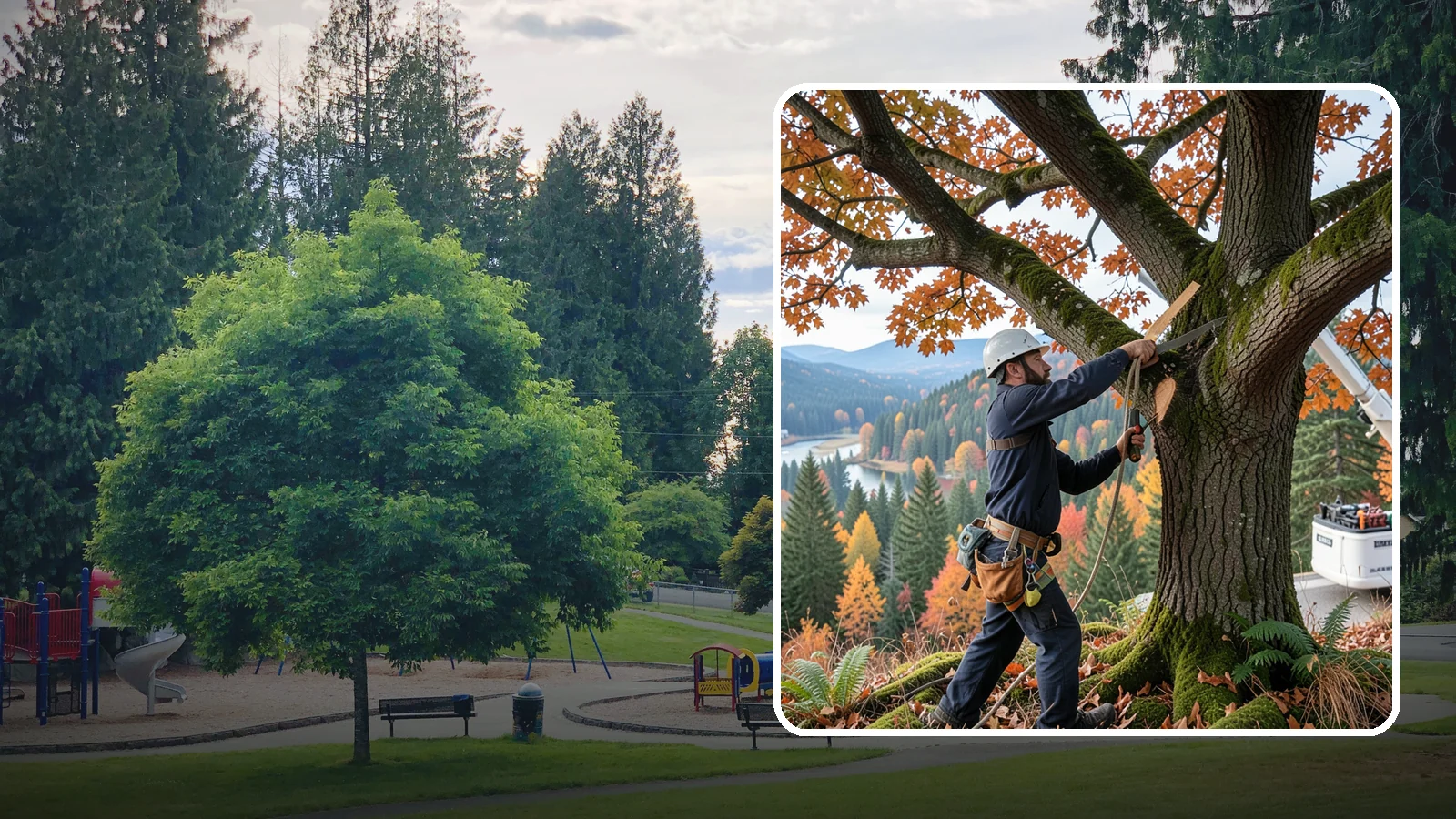 Vista pruning in Bonney Lake, Pierce County, WA - Selective pruning to open or improve a view.