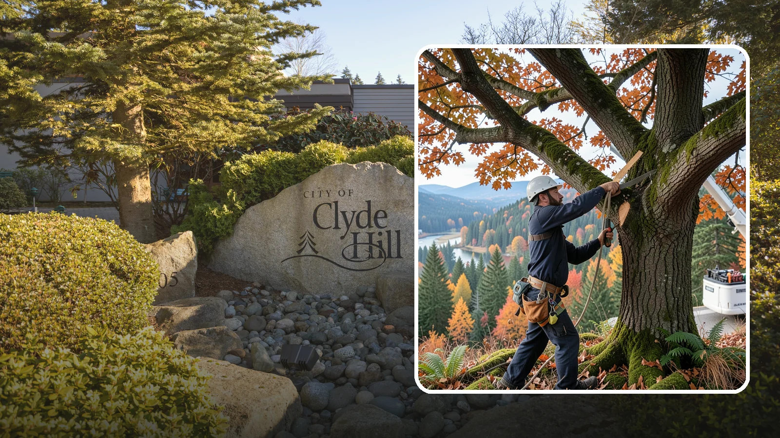 Vista pruning in Clyde Hill, King County, WA - Selective pruning to open or improve a view.