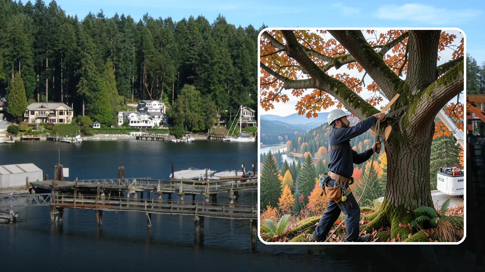 Vista pruning in Gig Harbor, Pierce County, WA - Selective pruning to open or improve a view.