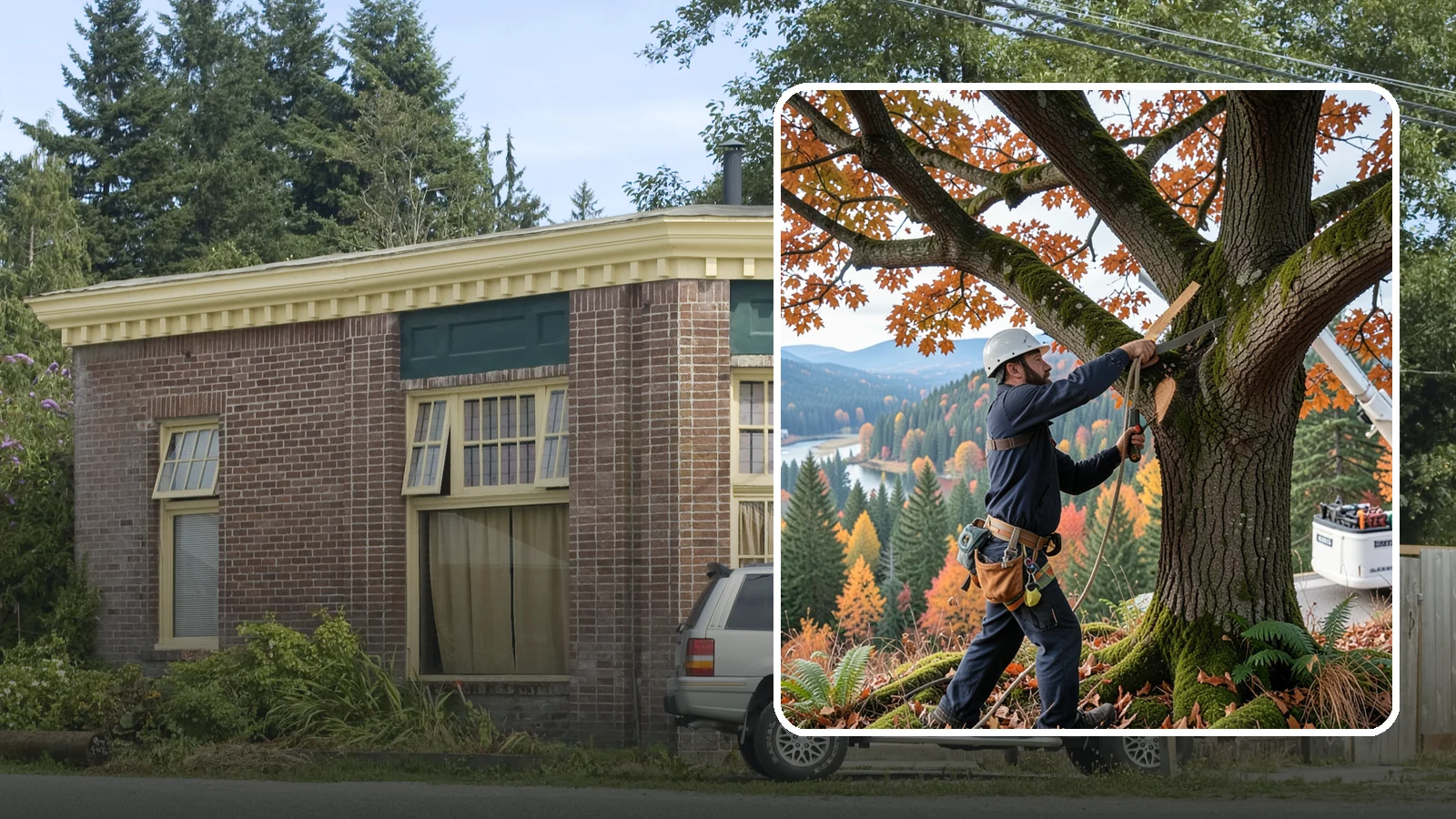Vista pruning in Hamilton, Skagit County, WA - Selective pruning to open or improve a view.