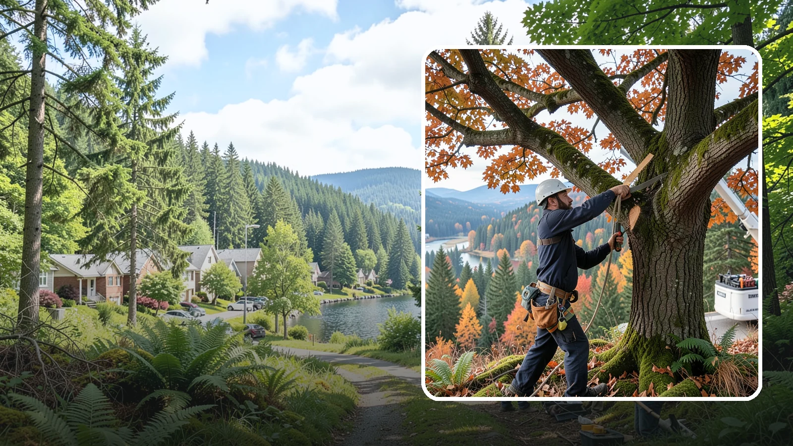 Vista pruning in Lake Forest Park, King County, WA - Selective pruning to open or improve a view.