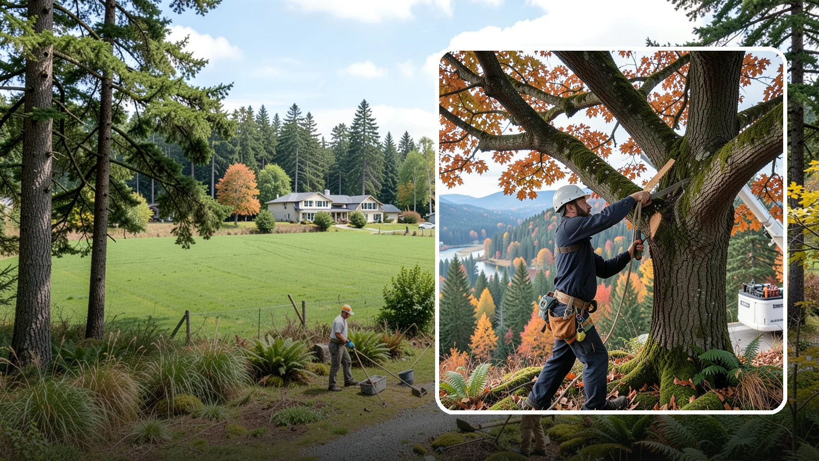 Vista pruning in Lyman, Skagit County, WA - Selective pruning to open or improve a view.