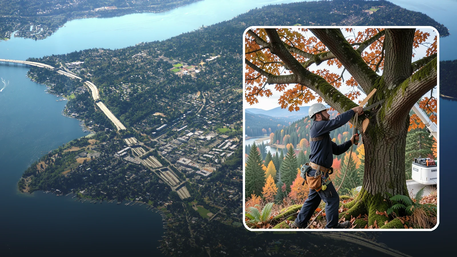 Vista pruning in Mercer Island, King County, WA - Selective pruning to open or improve a view.