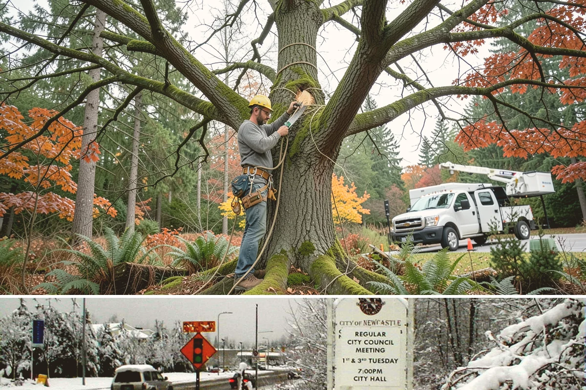 Vista pruning in Newcastle, King County, WA - Work timing follows recognized arboricultural standards matched to specific tree species and seasonal conditions in the Puget...