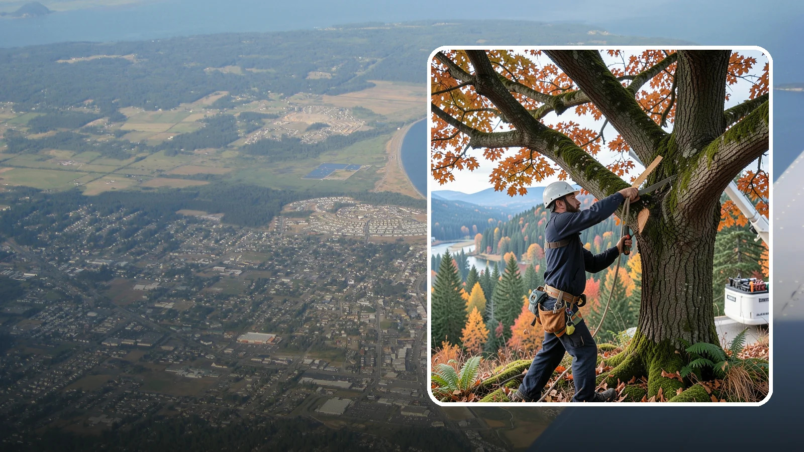 Vista pruning in Oak Harbor, Island County, WA - Selective pruning to open or improve a view.