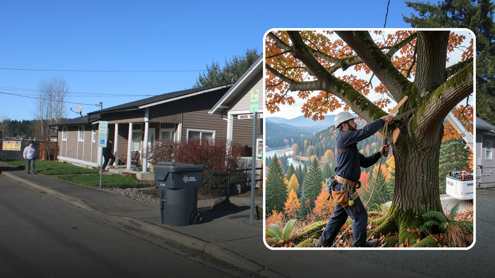 Vista pruning in South Prairie, Pierce County, WA - Selective pruning to open or improve a view.