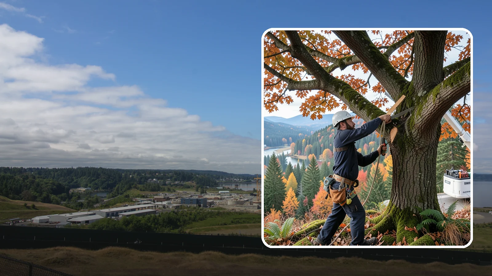 Vista pruning in University Place, Pierce County, WA - Selective pruning to open or improve a view.