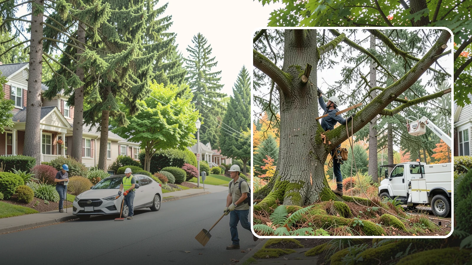 Weight reduction pruning in Beaux Arts Village, King County, WA - The reduction of weight on long or heavy limbs.