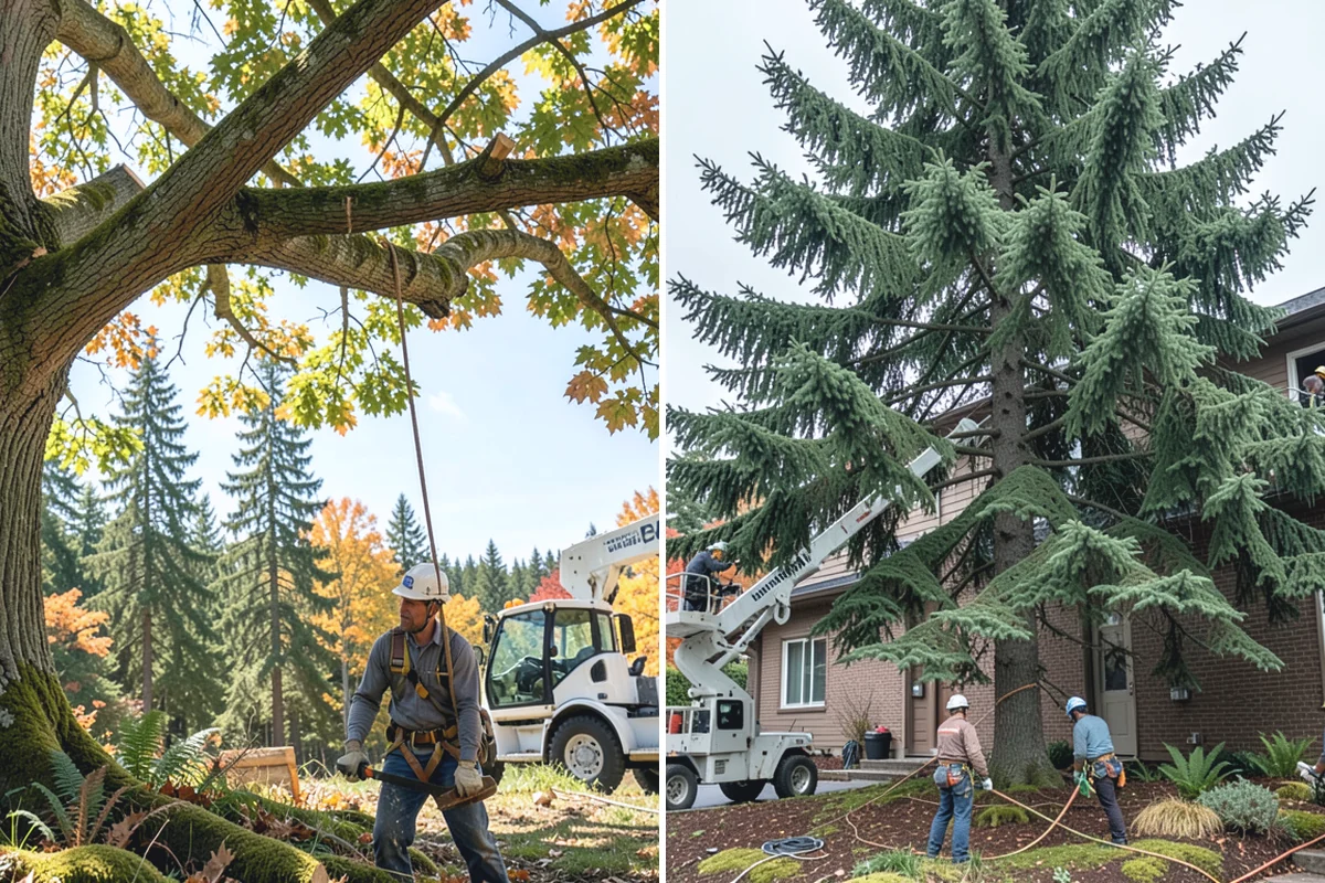 Weight reduction pruning in Beaux Arts Village, King County, WA - Assess canopy condition and pruning objectives