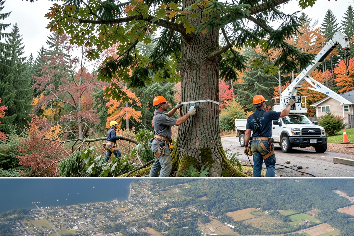 Weight reduction pruning in Coupeville, Island County, WA - Work should be scheduled during dormant seasons to avoid interfering with flowering or fruiting cycles specific to local tree...