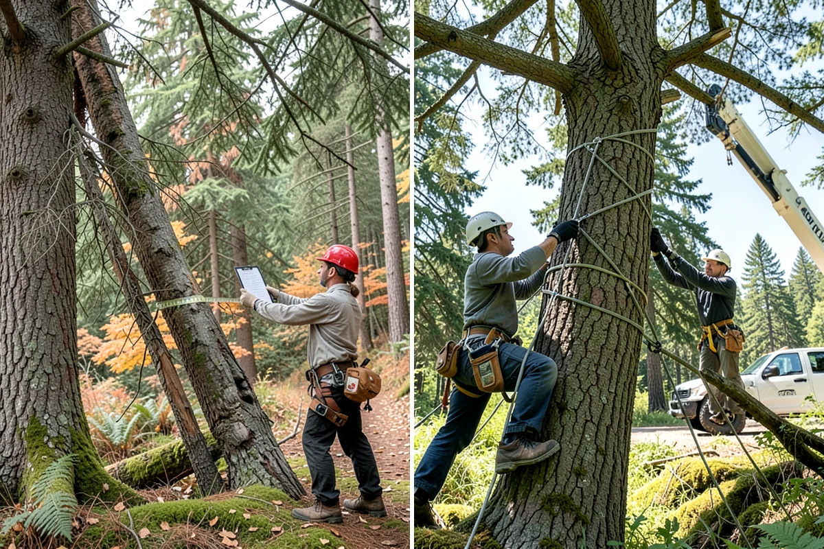 Weight reduction pruning in Enumclaw, King County, WA - Assess canopy condition and pruning objectives