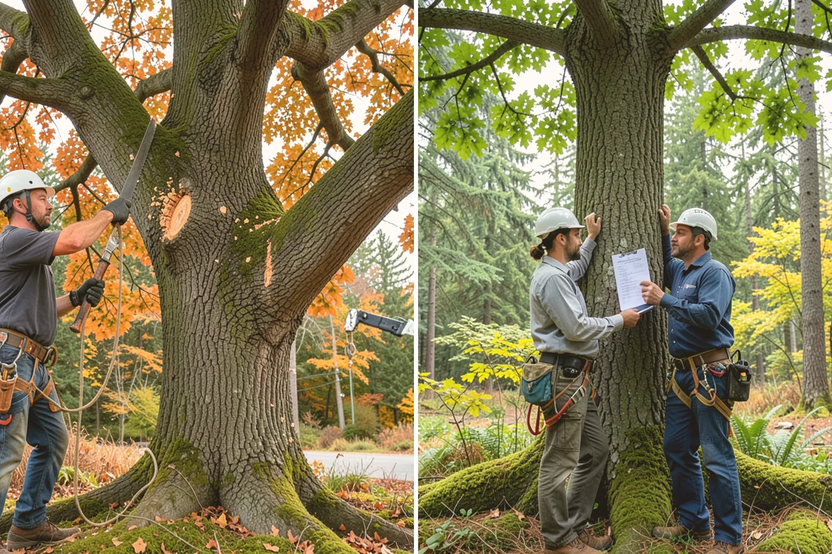 Weight reduction pruning in Langley, Island County, WA - Assess canopy condition and pruning objectives