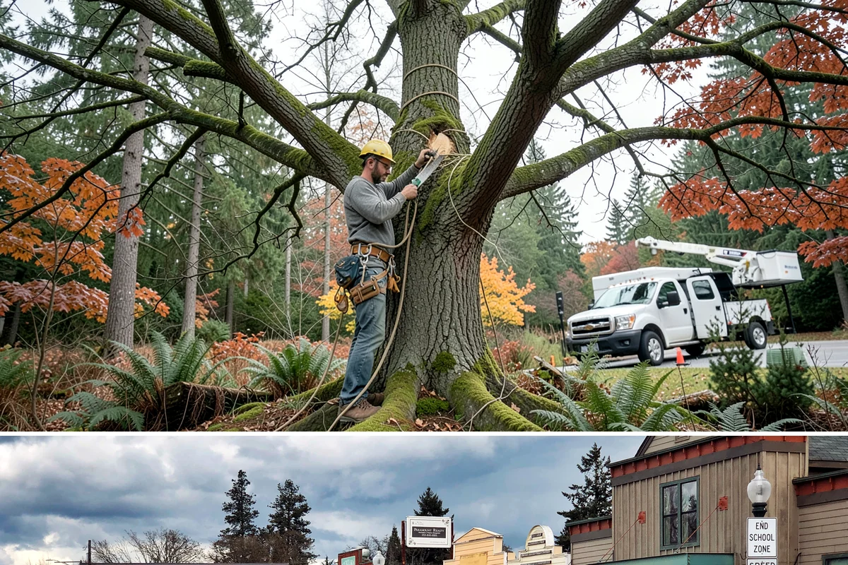 Weight reduction pruning in Roy, Pierce County, WA - Work should be scheduled during dormant seasons to avoid interfering with flowering or fruiting cycles specific to local tree...