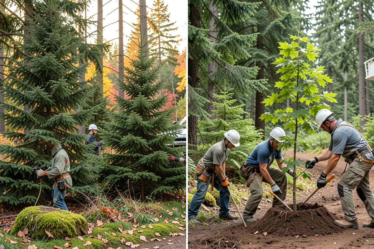 Weight reduction pruning in SeaTac, King County, WA - Assess canopy condition and pruning objectives