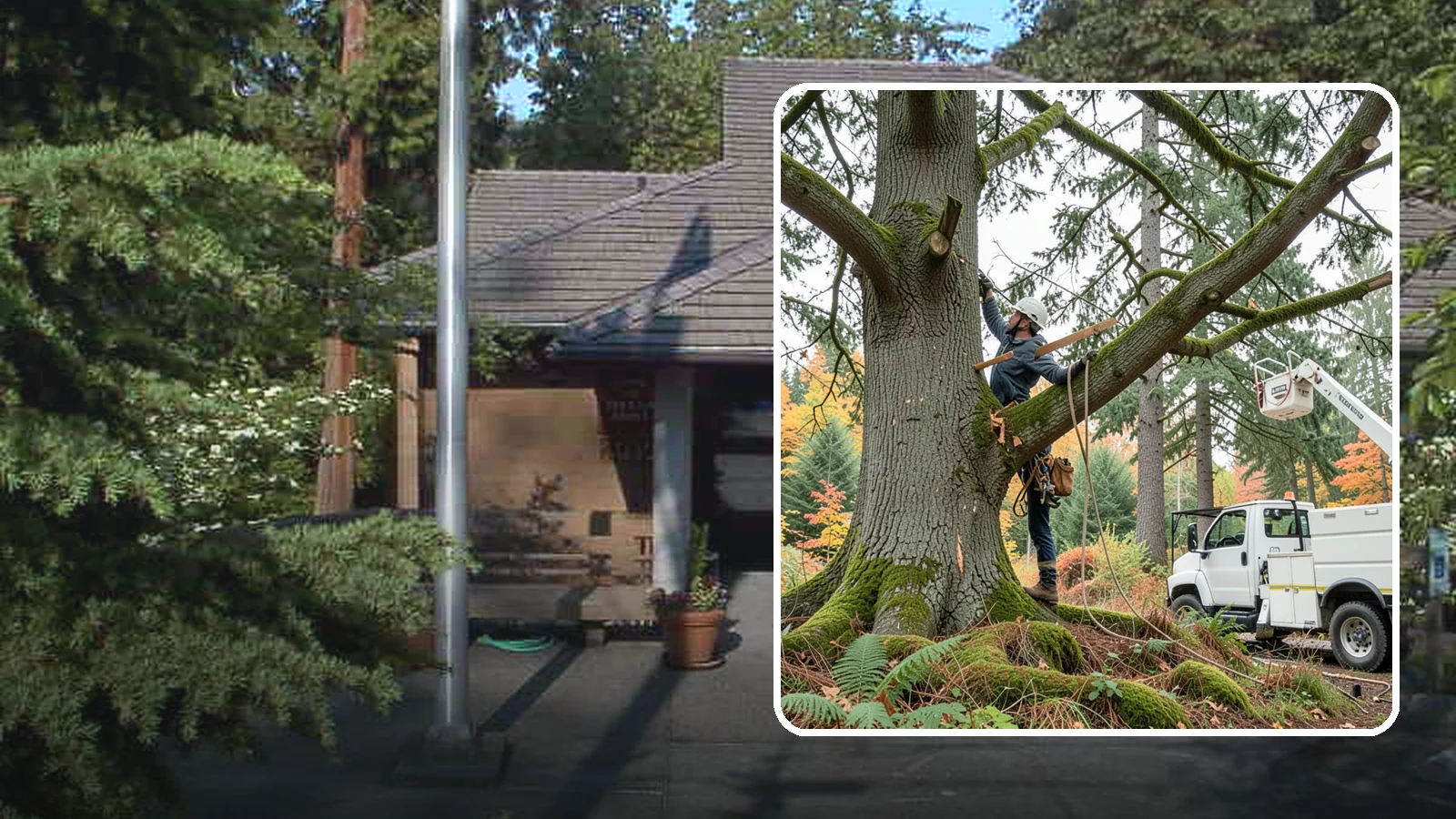 Weight reduction pruning in Yarrow Point, King County, WA - The reduction of weight on long or heavy limbs.