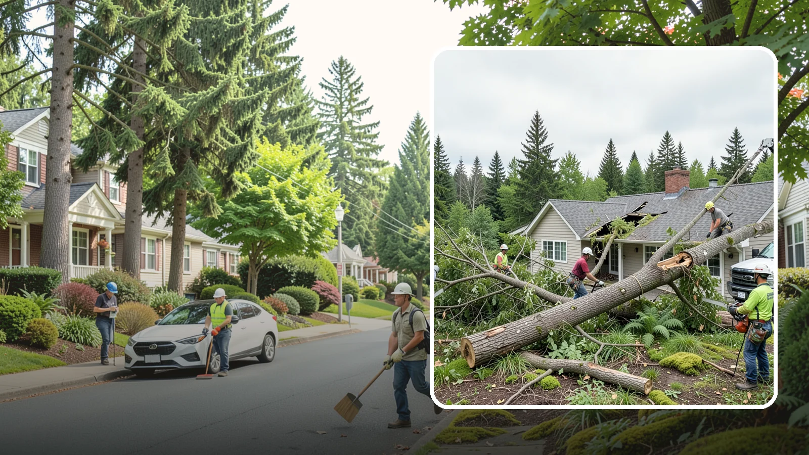 Wind damage cleanup in Beaux Arts Village, King County, WA - Cleanup and make-safe work after wind damage.