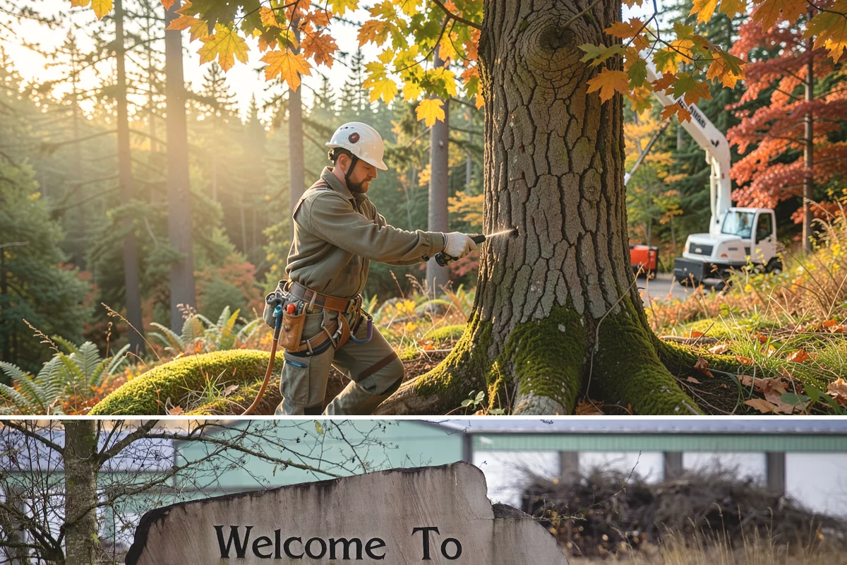 Wind damage cleanup in Buckley, Pierce County, WA - This service is performed year-round in response to high winds but requires extra caution during wet winter months when ground...